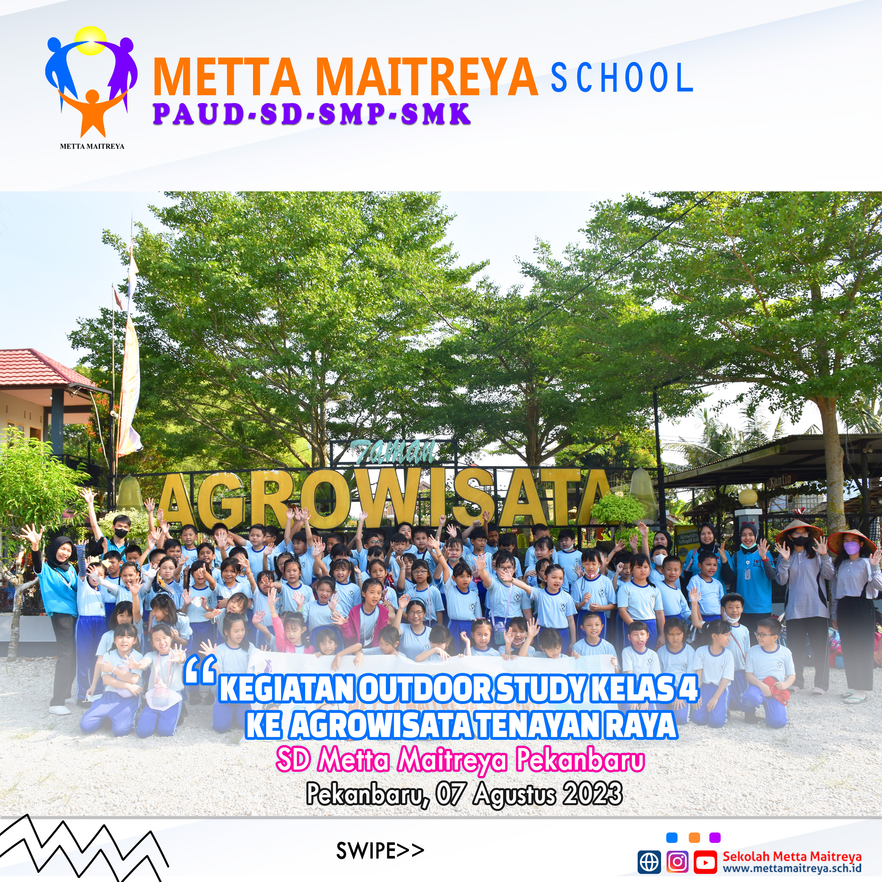 Kegiatan Outdoor Study kelas 4 ke Agrowisata Tenayan Raya | SD METTA MAITREYA